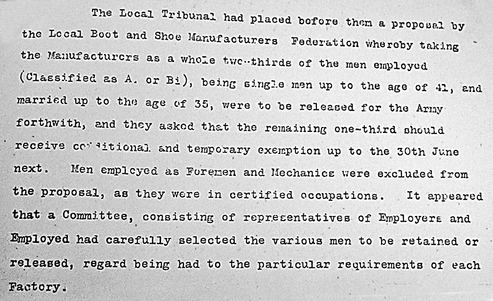 Shoe Trade Proposal to Tribunal